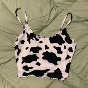 Shein cow print tiny tank top